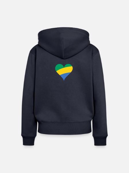 Gabun Herz - Frauen Premium Bio Zip Hoodie - Navy