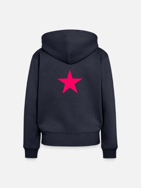 pink star - Frauen Premium Bio Zip Hoodie - Navy