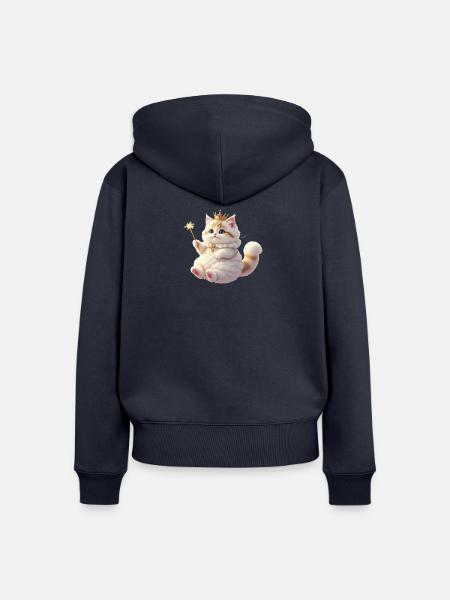 Pelzige Fantasiekatze - Frauen Premium Bio Zip Hoodie - Navy