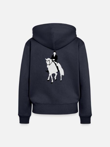Dressurreiter - Frauen Premium Bio Zip Hoodie - Navy