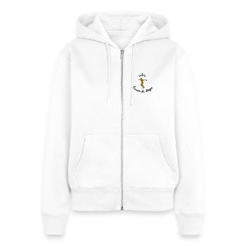Disc Launcher - Women's Premium Organic Zip Hoodie - white - Front - AI Model Female 172 light (172cm)