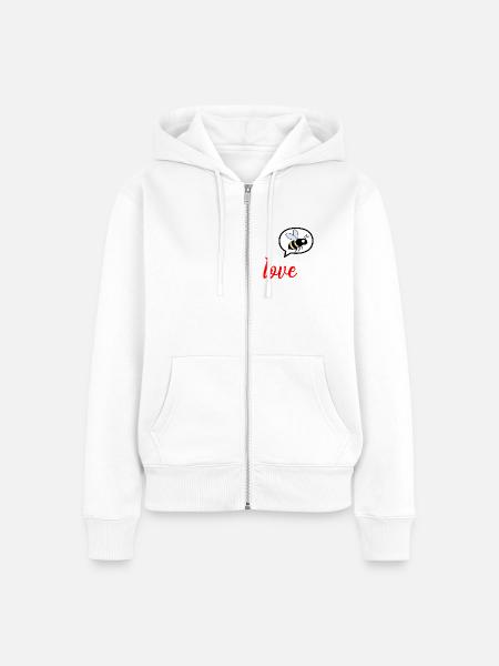 Ich liebe Honeybee Honey - Frauen Premium Bio Zip Hoodie - Weiß