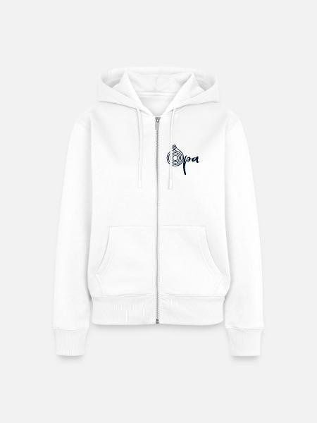 Wasserschlauch Opa - Frauen Premium Bio Zip Hoodie - Weiß