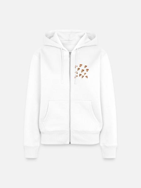 Pizza-Party - Frauen Premium Bio Zip Hoodie - Weiß