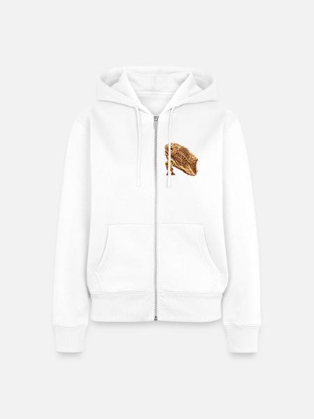 Wenuma Urzeitfisch - Frauen Premium Bio Zip Hoodie - Weiß