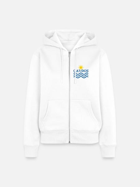 Gavdos Sonnenwellen-Logo - Frauen Premium Bio Zip Hoodie - Weiß