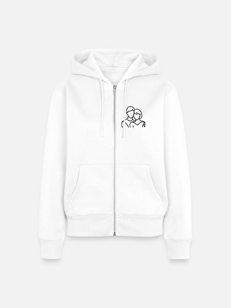 Abstrakter Naturkreislauf Druckdesign - Frauen Premium Bio Zip Hoodie - Weiß