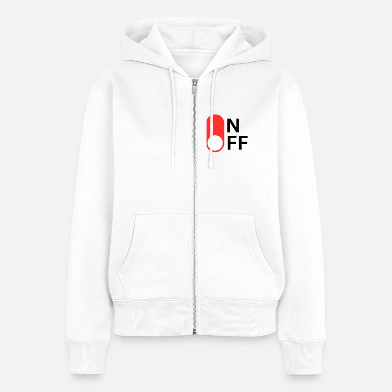 Mode ON/OFF - Sweat à capuche zippé Premium bio Femme - blanc