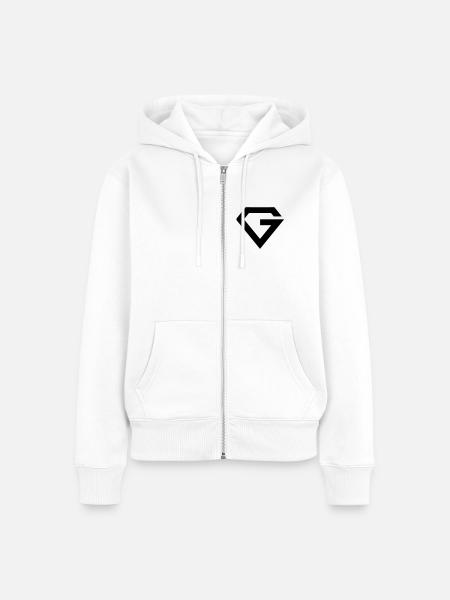gr33dy_Vektor - Frauen Premium Bio Zip Hoodie - Weiß