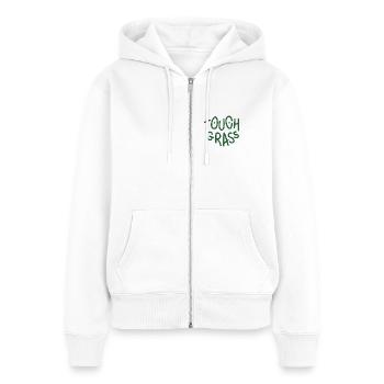 Touch grass - Women's Premium Organic Zip Hoodie - white - Front - AI Model Female 172 light (172cm)