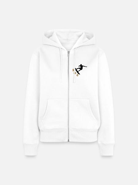 Japanische Surf-Motivation - Frauen Premium Bio Zip Hoodie - Weiß