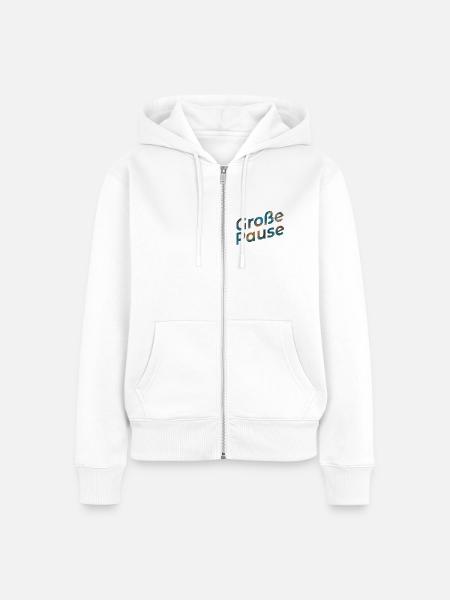 Große Pause - Frauen Premium Bio Zip Hoodie - Weiß