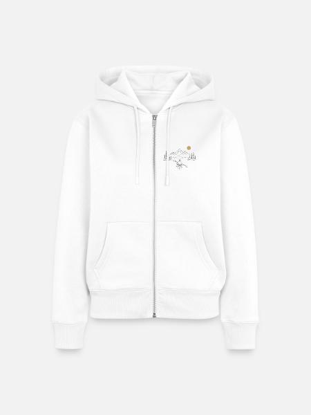 Kajak auf dem See - Frauen Premium Bio Zip Hoodie - Weiß