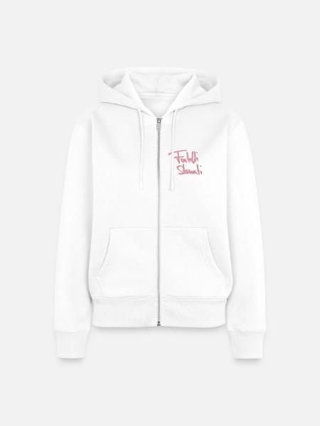 Brüder, verstimmt - Frauen Premium Bio Zip Hoodie - Weiß