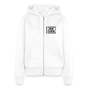 LIKE EVER! - Frauen Premium Bio Zip Hoodie - Weiß - Vorne - AI Model Female 172 light (172cm)