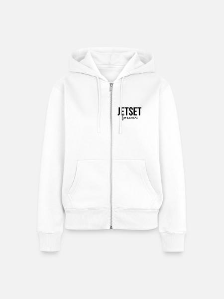 JETSET FOREVER - Frauen Premium Bio Zip Hoodie - Weiß