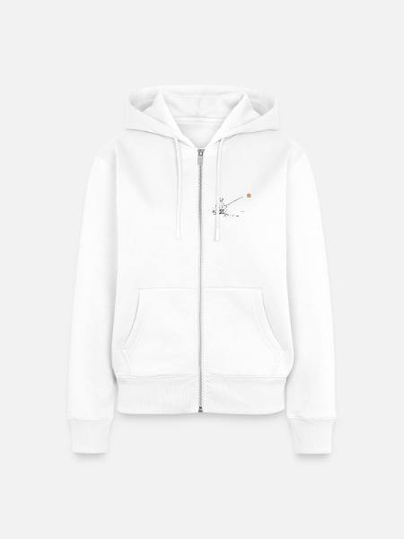 Angeln am See - Frauen Premium Bio Zip Hoodie - Weiß