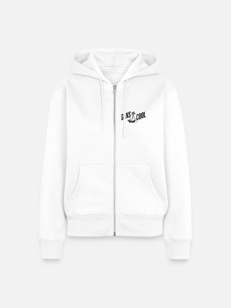 Gans Cool Streetwear by SF - Frauen Premium Bio Zip Hoodie - Weiß