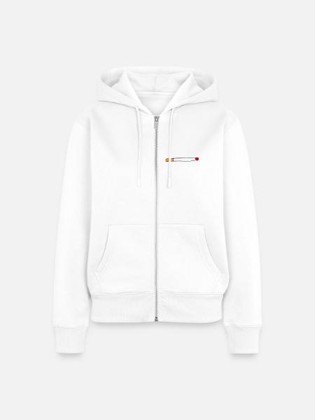 Zigarette - Frauen Premium Bio Zip Hoodie - Weiß