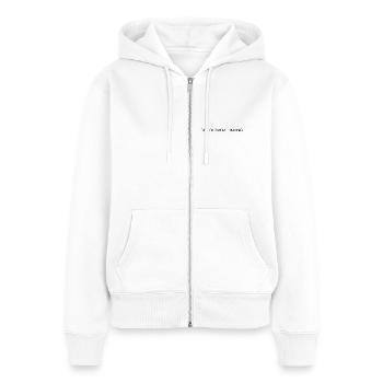 PDG de Overthinking Humor - Sweat à capuche zippé Premium bio Femme - blanc - Devant - AI Model Female 172 light (172cm)