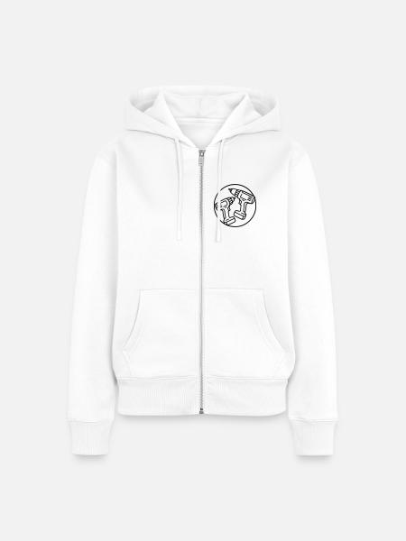 Schraubendreher - Frauen Premium Bio Zip Hoodie - Weiß