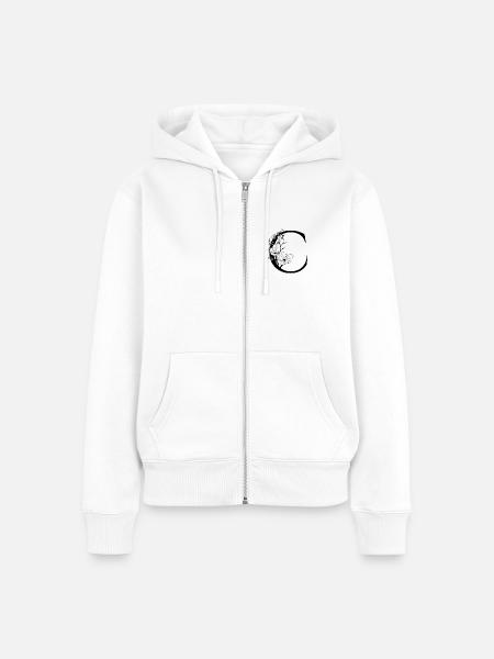 Alphabet C - Frauen Premium Bio Zip Hoodie - Weiß