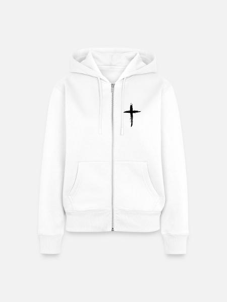 Christen Kreuz - Frauen Premium Bio Zip Hoodie - Weiß