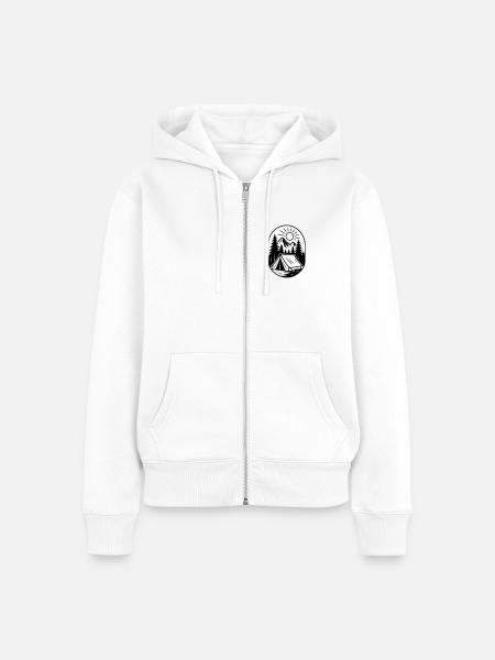 Überleben - Biwak - Frauen Premium Bio Zip Hoodie - Weiß