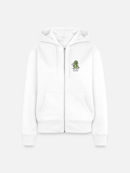 Mad_Caterpillar - Frauen Premium Bio Zip Hoodie - Weiß