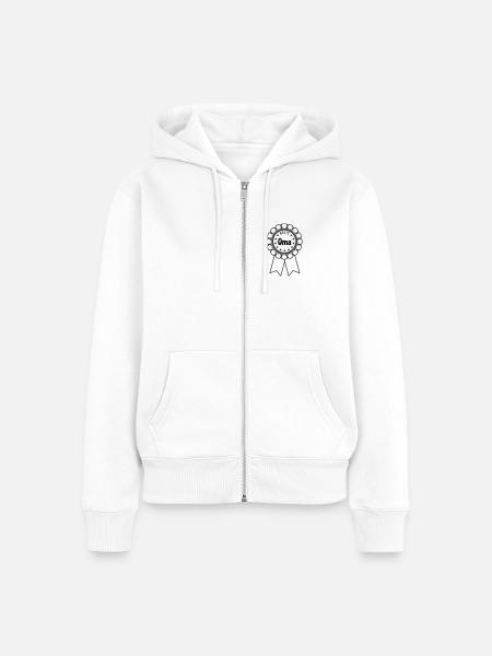 Beste Oma - Frauen Premium Bio Zip Hoodie - Weiß
