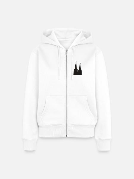 Köln Kölner Dom - Frauen Premium Bio Zip Hoodie - Weiß