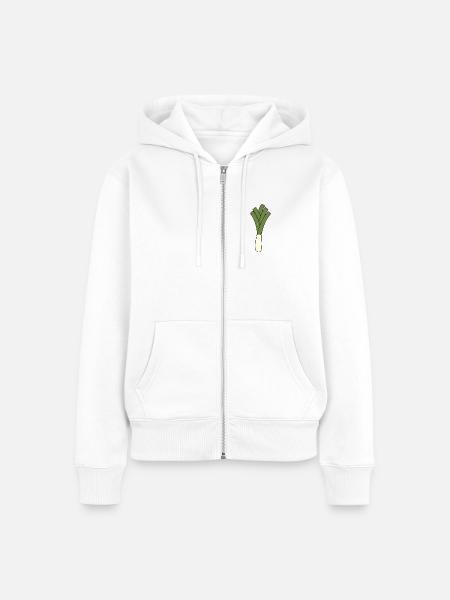 Lauch - Frauen Premium Bio Zip Hoodie - Weiß