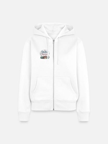 Stricken ist meine Auszeit - Frauen Premium Bio Zip Hoodie - Weiß