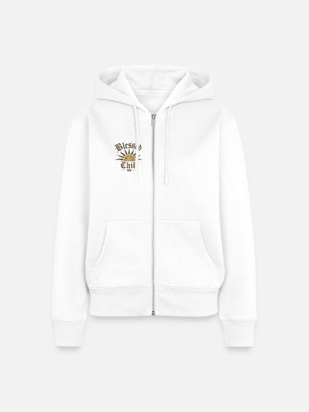   Chill Sonnenaufgang - Frauen Premium Bio Zip Hoodie - Weiß