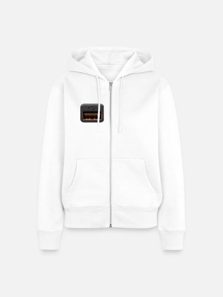 USB-MODE - Frauen Premium Bio Zip Hoodie - Weiß