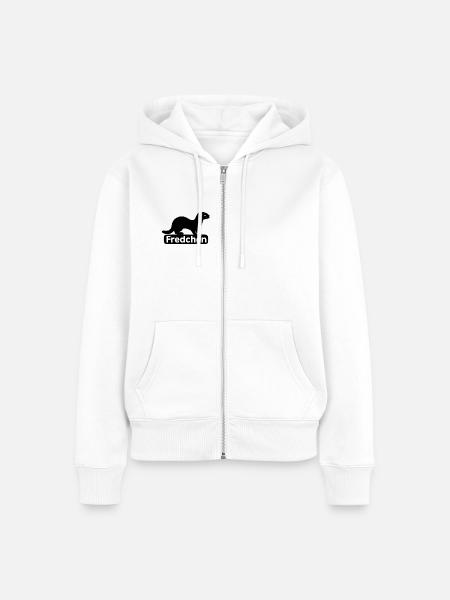 Fredchen_Frettchen - Frauen Premium Bio Zip Hoodie - Weiß
