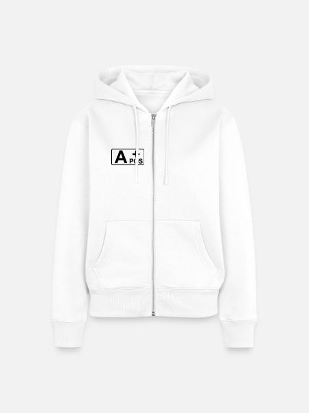 #304 Blutgruppe A pos - Frauen Premium Bio Zip Hoodie - Weiß