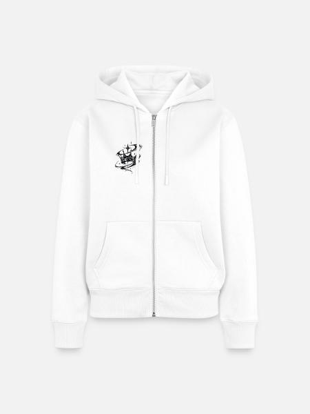 Metallische Sternkrone - Frauen Premium Bio Zip Hoodie - Weiß