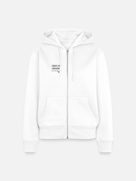 Zum nachdenken - Frauen Premium Bio Zip Hoodie - Weiß