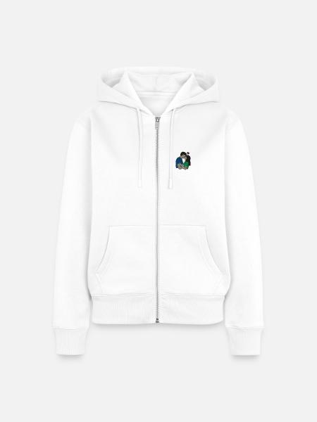 Menschen küssen - Frauen Premium Bio Zip Hoodie - Weiß