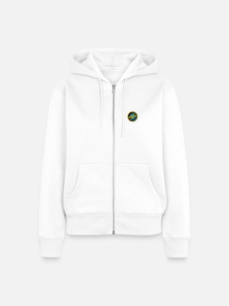 Saturn - Frauen Premium Bio Zip Hoodie - Weiß