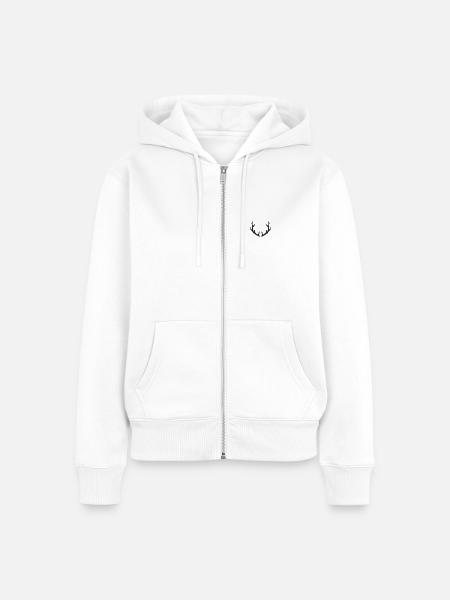Antlers - Frauen Premium Bio Zip Hoodie - Weiß