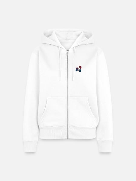 Hanteln - Frauen Premium Bio Zip Hoodie - Weiß