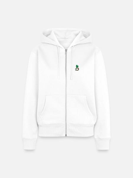 Luck - Frauen Premium Bio Zip Hoodie - Weiß