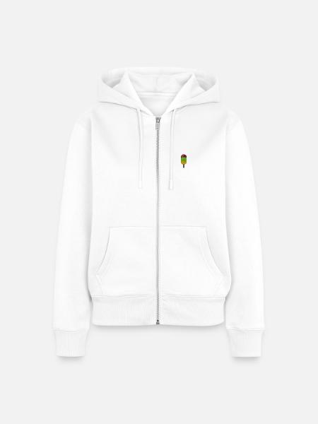 Eis am Stiel - Frauen Premium Bio Zip Hoodie - Weiß