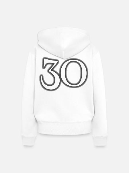 30 - Frauen Premium Bio Zip Hoodie - Weiß