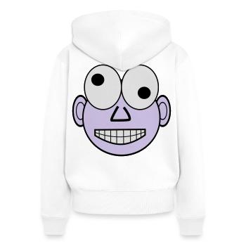 Funny face - Women's Premium Organic Zip Hoodie - white - Back - AI Model Female 172 light (172cm)