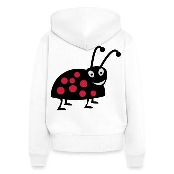 Marienkäfer - Frauen Premium Bio Zip Hoodie - Weiß - Hinten - AI Model Female 172 light (172cm)