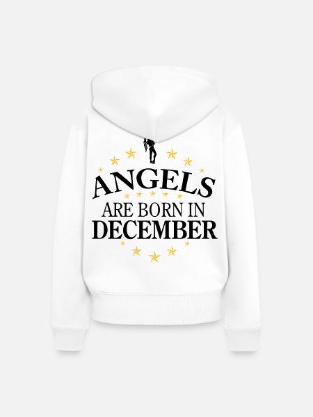Angels December - Frauen Premium Bio Zip Hoodie - Weiß