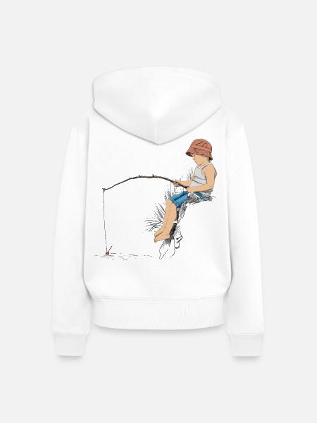 Angler - Frauen Premium Bio Zip Hoodie - Weiß